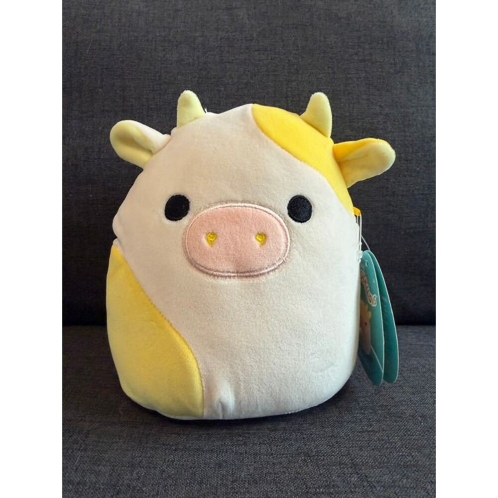 Brand new with tags (NWT) official Kellytoy / Jazwares Bodie the Yellow Cow Squi